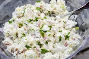 Dill potato salad has a lighter taste than its traditional counterpart.