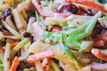 This recipe is a quick and easy side dish salad that goes with everything.