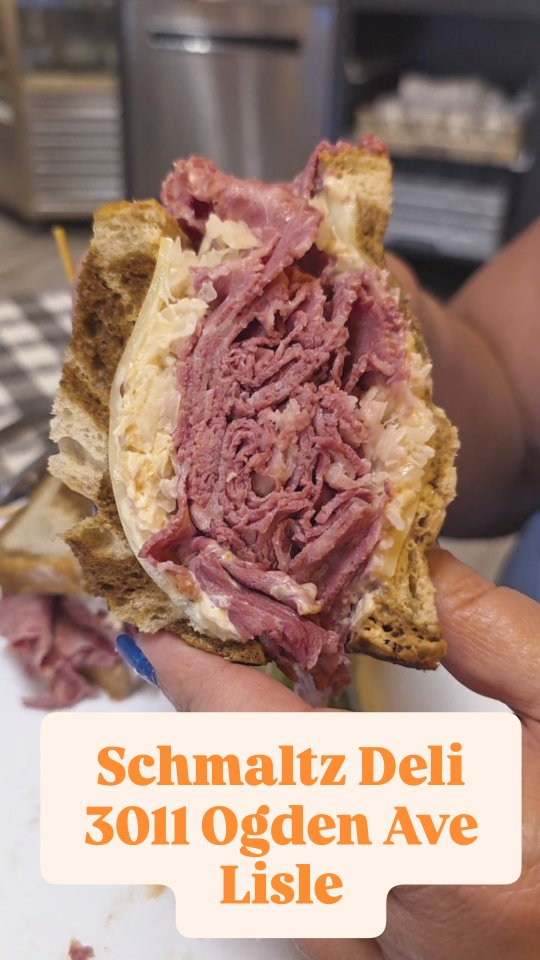 We were so grateful to be invited to experience Schmaltz Deli, just down the road from where I grew up!

They've been in the Naperville area since 2004, but settled into their Lisle location 4 years ago. They're the place locals love, and it's no surprise.  Schmaltz serves up the kind of NY-style Jewish deli experience you usually have to fly to Brooklyn for.

 As soon as I pulled into the parking lot, I knew this place truly values their customers. In addition to the spacious parking lot, there's drive-up service, a pickup window for when you're in a hurry, a patio for sunny days, and even a private dining room if you're celebrating something special.

But let's talk about the food. Schmaltz carries all the traditional Jewish deli staples done right: matzo ball soup that tastes like Bubbe made it, latkes with that perfect crispy edge, comforting kugel, and lox that melts in your mouth. Almost everything sweet is made completely from scratch, including all their flavors of rugelach, a Carnegie-style cheesecake worth the drive alone, and chocolate eclairs so colossal they should honestly come with a warning label.

And then there's the star of the show. Their corned beef and pastrami are legendary for a reason. Piled high, perfectly seasoned, and stacked on bread that somehow holds it all together. One bite in and I understood exactly why the locals are obsessed!

This isn't just a deli. It's a gathering spot and a restaurant family. It's the kind of place where the people behind the counter know your name and your order. 

If you're in the area, do yourself a favor and go. And if you're planning an event, they cater too.

Support small. Support family-owned. And enjoy real deli goodness! 
.
.
.
@schmaltz.delicatessen @mustard.love #schmaltzdeli #napervilleeats #jewishdeli #supportsmall #cswdumplings