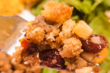 The best thanksgiving stuffing, with sausage, apple, and cranberry, is delicious in the bird or in a casserole dish.