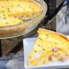 A slice of quiche is perfect for Mother's Day, Easter, breakfast, or brunch.