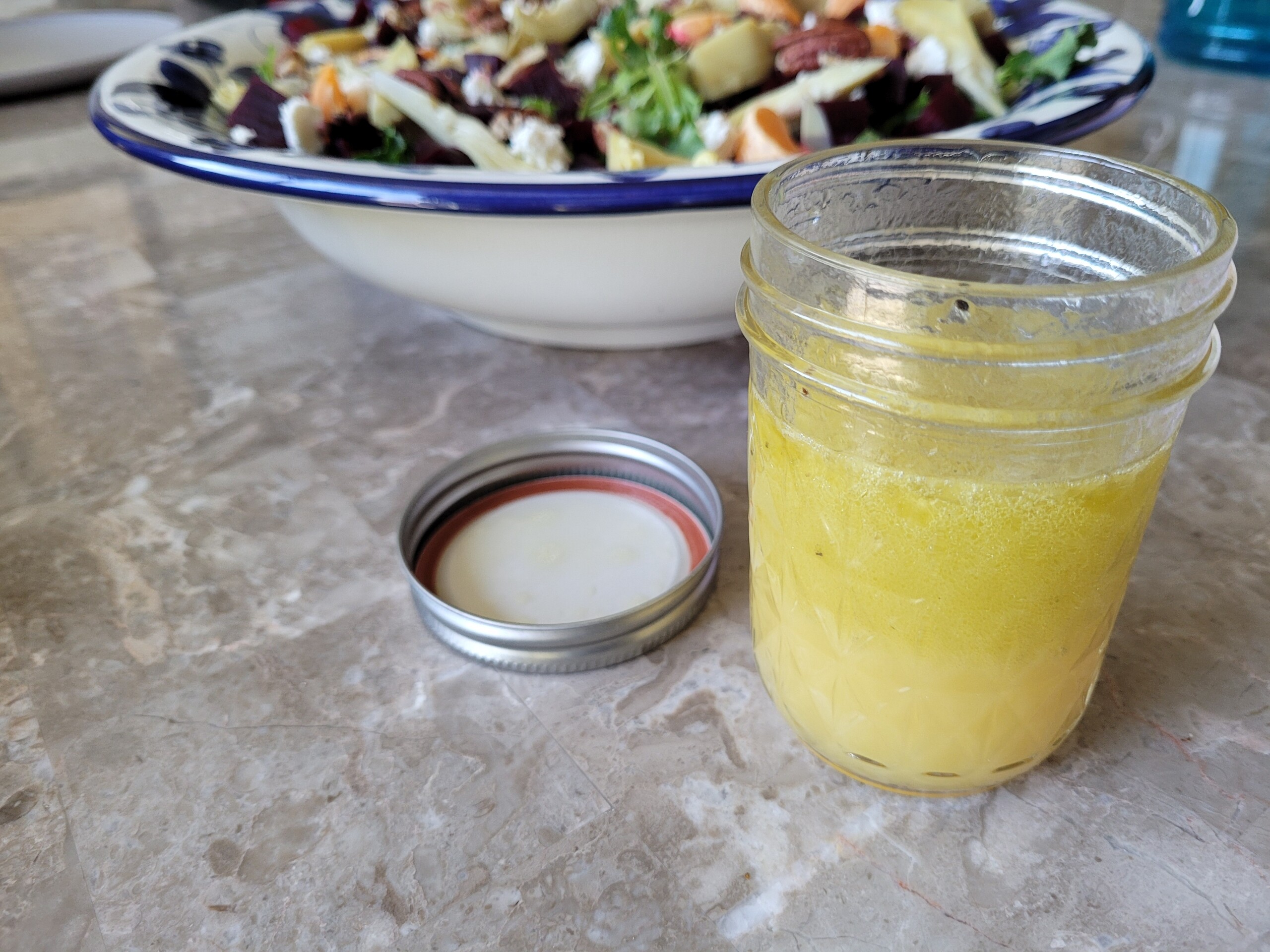 Shake all dressing ingredients until mixed.