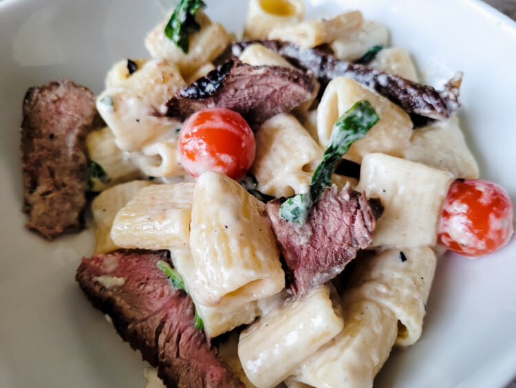 Rigatoni with Sirloin and Gorgonzola Sauce Recipe - Quick From Scratch Pasta