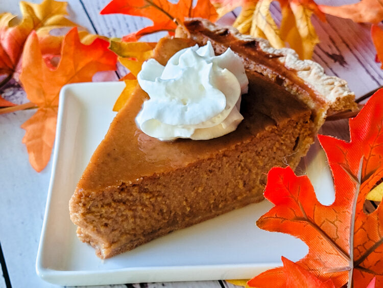 Pumpkin pie is a favorite dessert recipe at Thanksgiving and Christmas.
