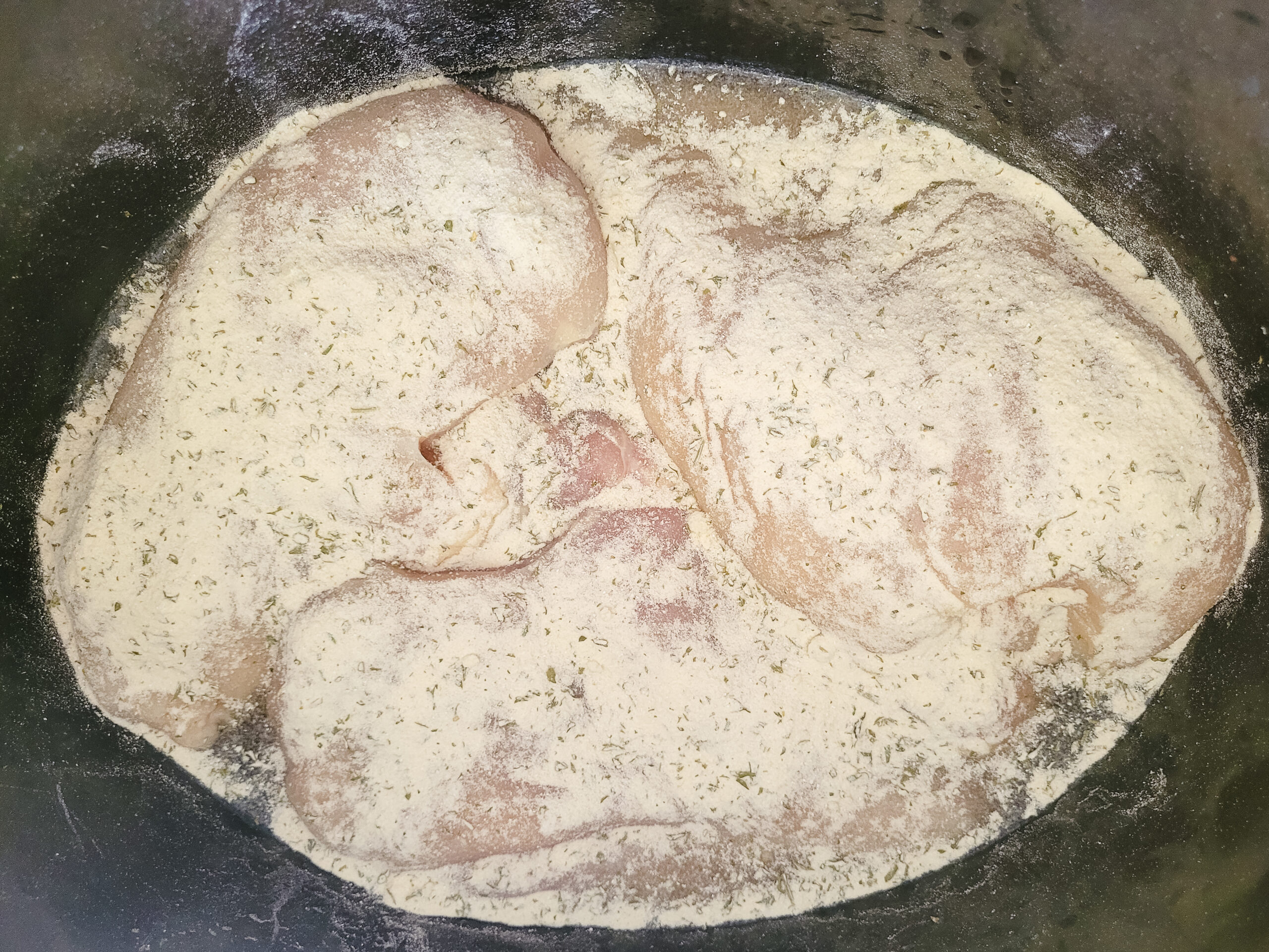 Sprinkle chicken with ranch seasoning.