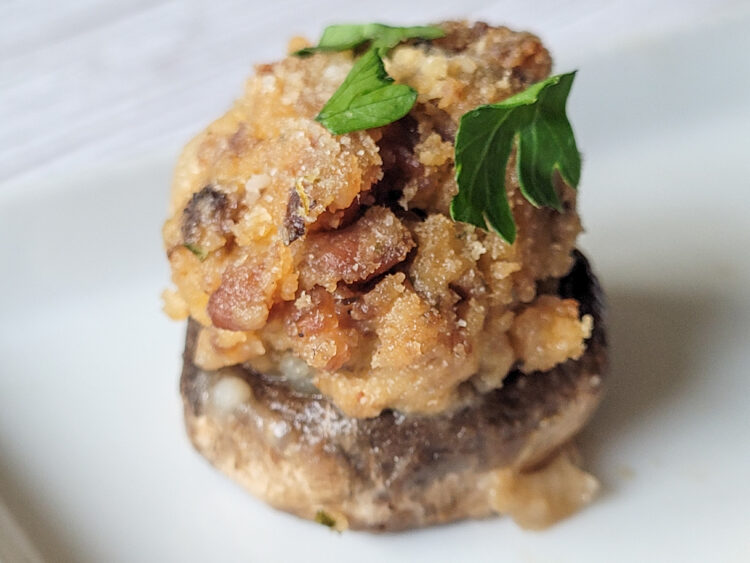 Sausage Stuffed Mushrooms are a great party appetizer.